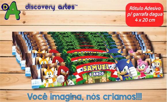 Rótulo Adesivo Garrafa D'água Sonic