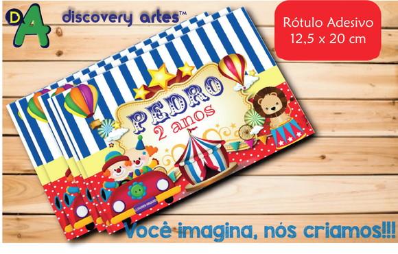 Rótulo Adesivo Baldinho de Pipoca Circo (12,5 x 20 Cm)