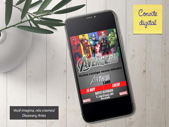 Convite Digital os Vingadores