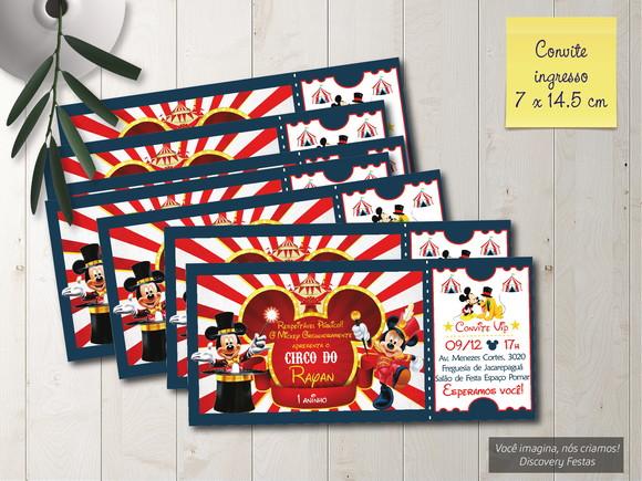 Convite Ingresso Circo do Mickey