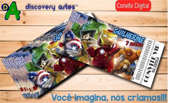 Convite Digital Lego Marvel