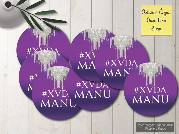 Rótulo Adesivo Água Ouro Fino Roxo