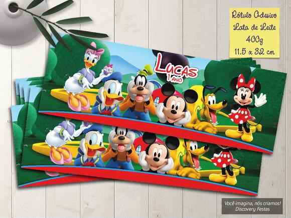 Rótulo Adesivo Lata de Leite 400g Turma do Mickey