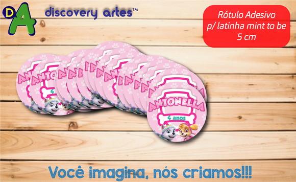 Rótulo Adesivo Latinha Patrulha Canina Skye e Everest