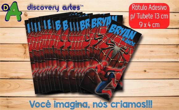 Rótulo Adesivo Tubete Homem Aranha