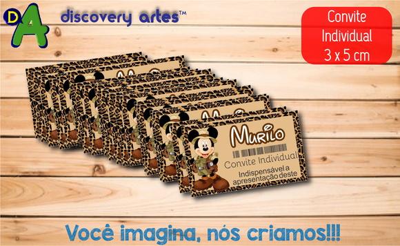 Convite Individual Mickey Safari