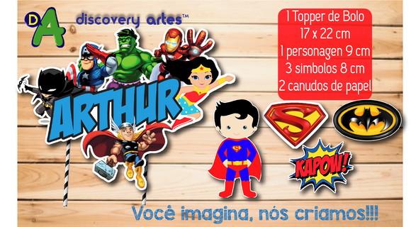 Topper de Bolo Super Herois