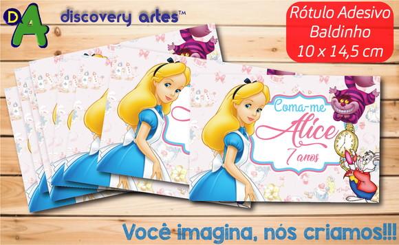 Rótulo Adesivo Baldinho Alice no País das Maravilhas