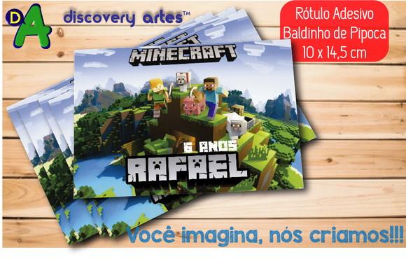 Rótulo Adesivo Baldinho Minecraft