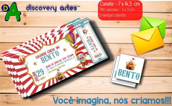 Convite Ingresso Circo Vintage
