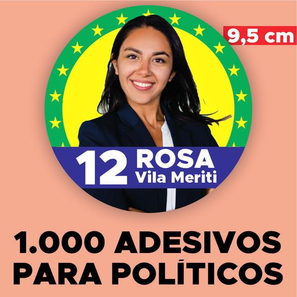 1000 Adesivos para Campanha Política Personalizado (9,5 Cm)