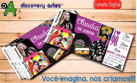 Convite Ingresso Digital anos 90