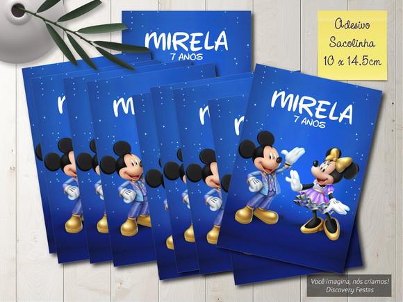 Rótulo Adesivo Sacoinha Mickey 50 Anos