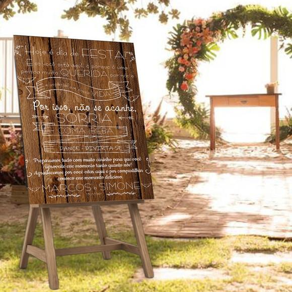 Placa de Recepção Bem-vindos Casamento