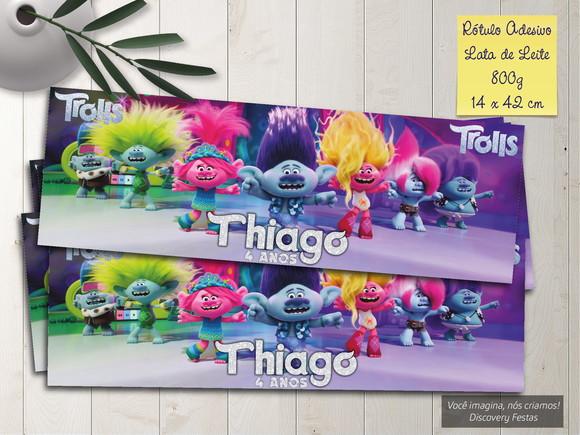 Rótulo Adesivo Lata de Leite (800g) Trolls