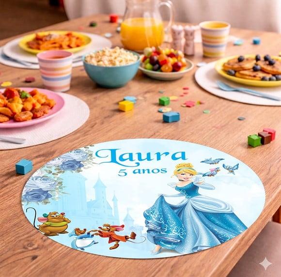 Sousplat Redondo Princesa Cinderela (descartável)