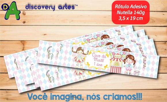 Rótulo Adesivo Nutella Circo Rosa Aquarela (140g)
