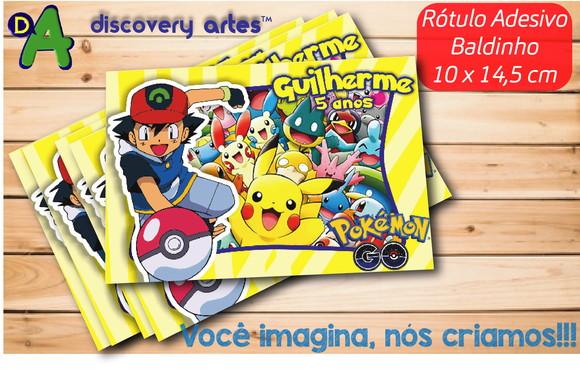 Rótulo Adesivo Baldinho Pokemon