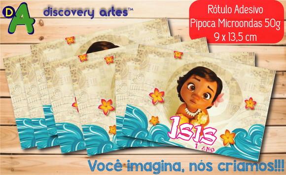 Rótulo Adesivo Pipoca de Microondas Moana Baby