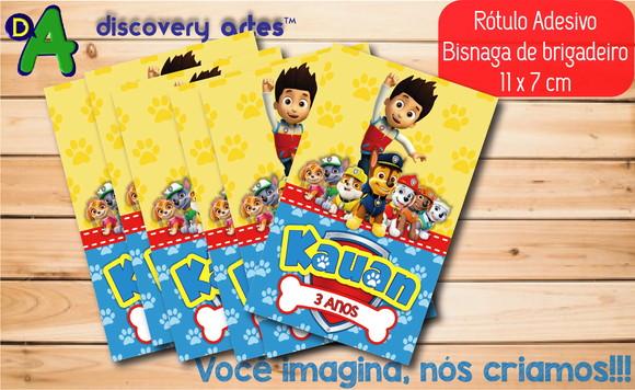 Rótulo Adesivo Bisnaga de Brigadeiro Patrulha Canina