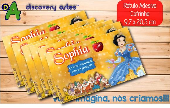 Rótulo Adesivo Cofrinho Branca de Neve
