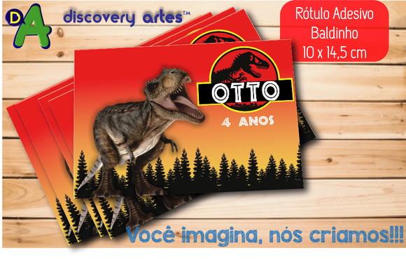 Rótulo Adesivo Baldinho Dinossauro