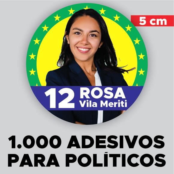 1000 Adesivos para Campanha Política Personalizado (5 Cm)
