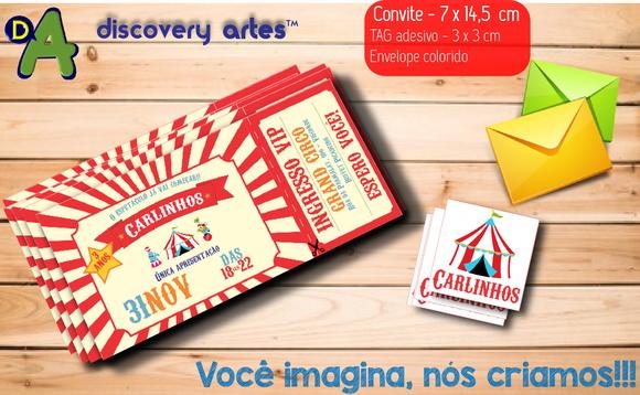 Convite Ingresso Circo Vermelho