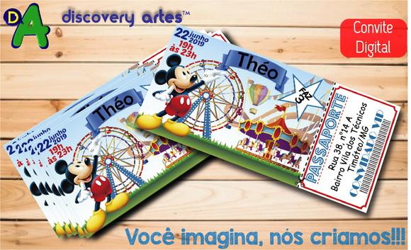 Convite Ingresso Digital Parque do Mickey