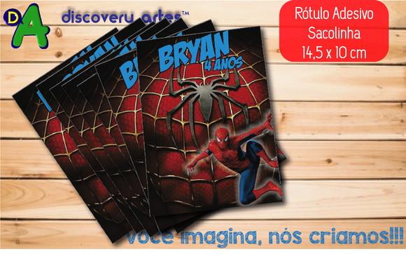 Rótulo Adesivo Sacola Homem Aranha