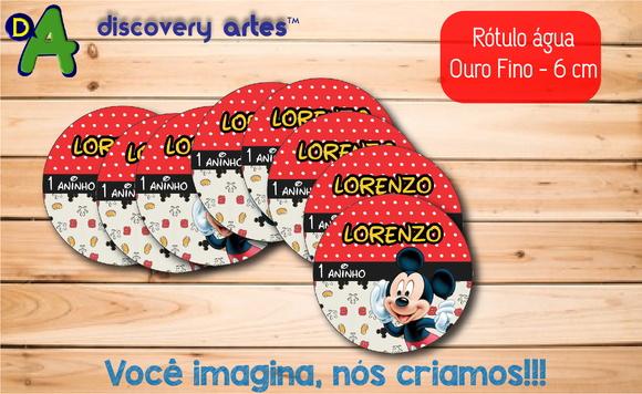 Rótulo Adesivo Água Ouro Fino Mickey