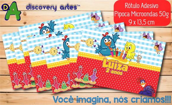 Rótulo Adesivo Pipoca de Microondas Galinha Pintadinha