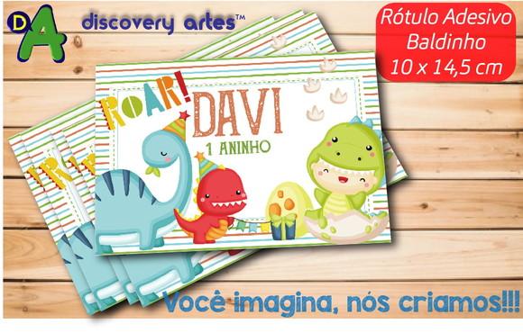 Rótulo Adesivo Baldinho Dino Baby (a Prova D'água)