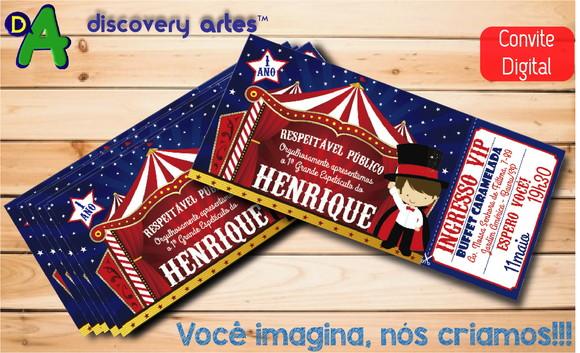 Convite Ingresso Digital Circo