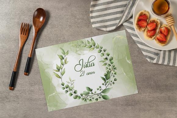 Jogo Americano Floral Verde (descartável)