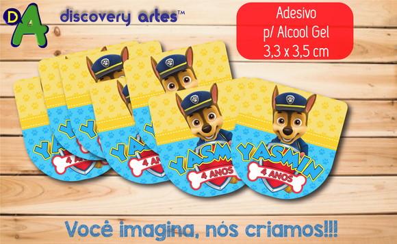 Rótulo Adesivo Álcool Gel Patrulha Canina