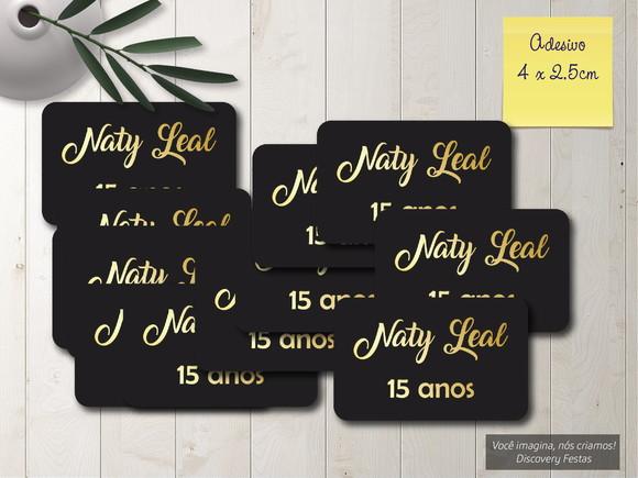 Adesivo Preto com Dourado