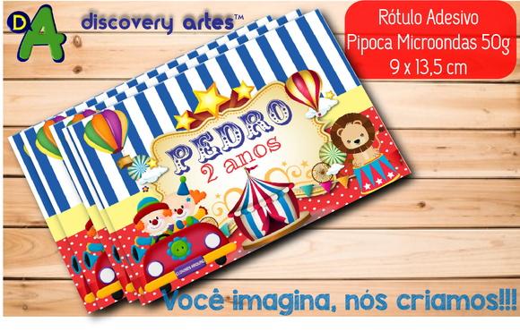 Rótulo Adesivo Pipoca de Microondas Circo