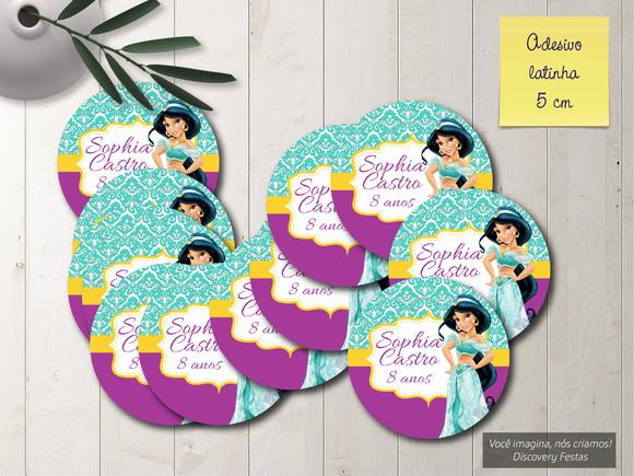 Rótulo Adesivo Latinha Princesa Jasmine