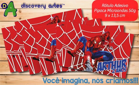 Rótulo Adesivo Pipoca de Microondas Homem Aranha