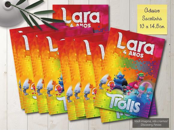Rótulo Adesivo Sacolinha Trolls