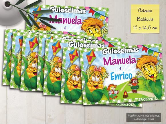 Rótulo Baldinho de Pipoca Festa Junina
