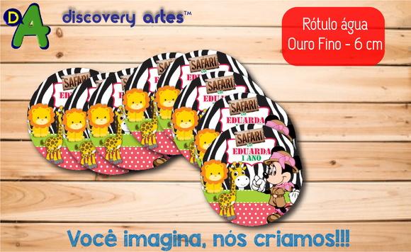 Rótulo Adesivo Água Ouro Fino Minnie Safari