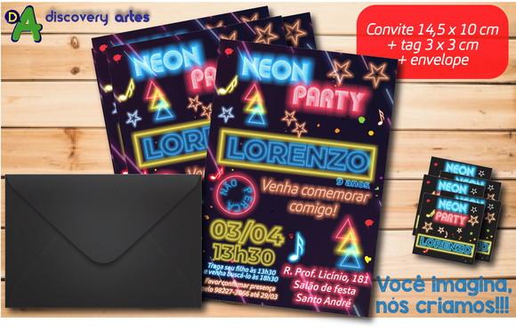 Convite Neon 15 Anos