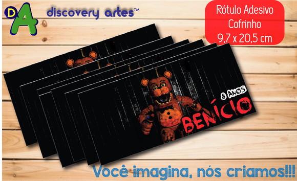 Rótulo Adesivo Cofrinho Five Nights At Freddy’s