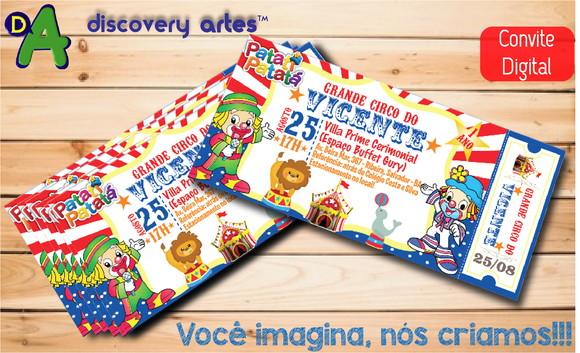 Convite Ingresso Digital Patati Patata