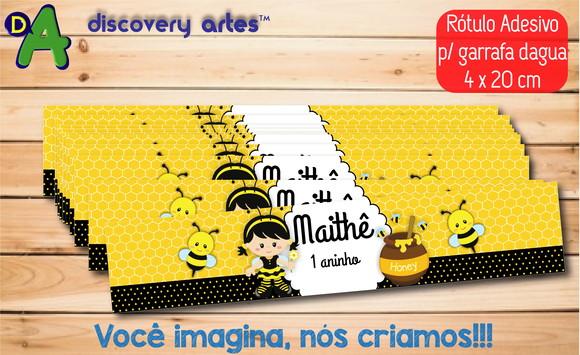 Rótulo Adesivo Garrafa de Água Abelhinha