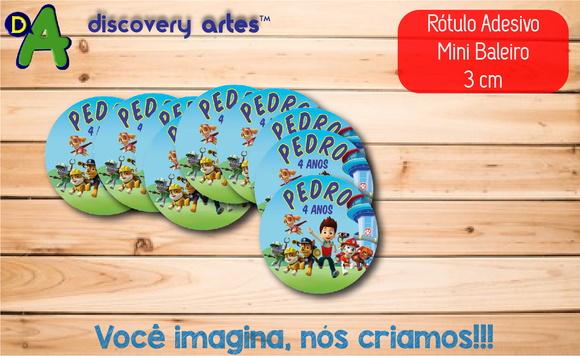 Rótulo Adesivo Mini Baleiro Patrulha Canina