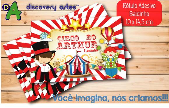 Rótulo Adesivo Baldinho de Pipoca Circo