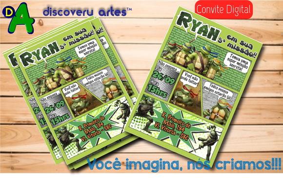 Convite Digital Tartaruga Ninja